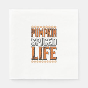 Kürbisgewürztes Leben Vintage-Halloween-Typografie Serviette
