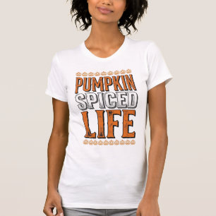 Kürbisgewürztes Leben Vintage-Halloween-Typografie T-Shirt