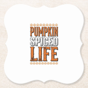 Kürbisgewürztes Leben Vintage-Halloween-Typografie Untersetzer