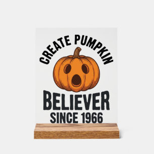 Kürbisgläubiger seit 1966 Vintage-Halloween-Design Acrylschild