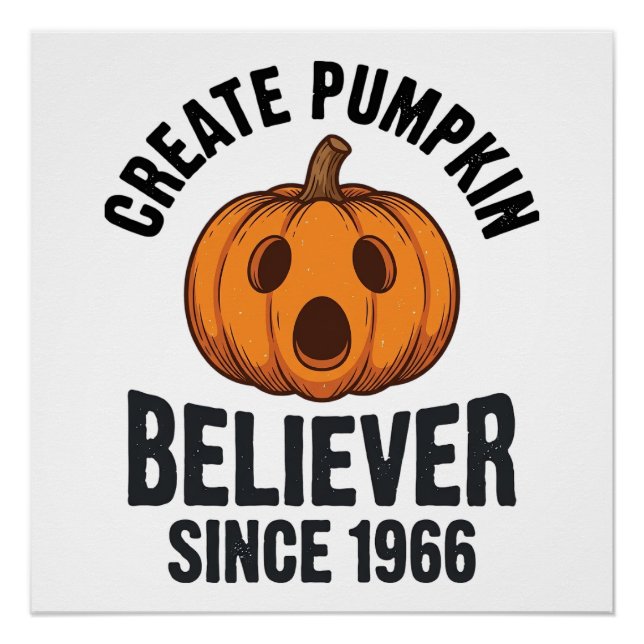Kürbisgläubiger seit 1966 Vintage-Halloween-Design Poster (Vorderseite)