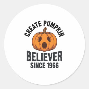 Kürbisgläubiger seit 1966 Vintage-Halloween-Design Runder Aufkleber