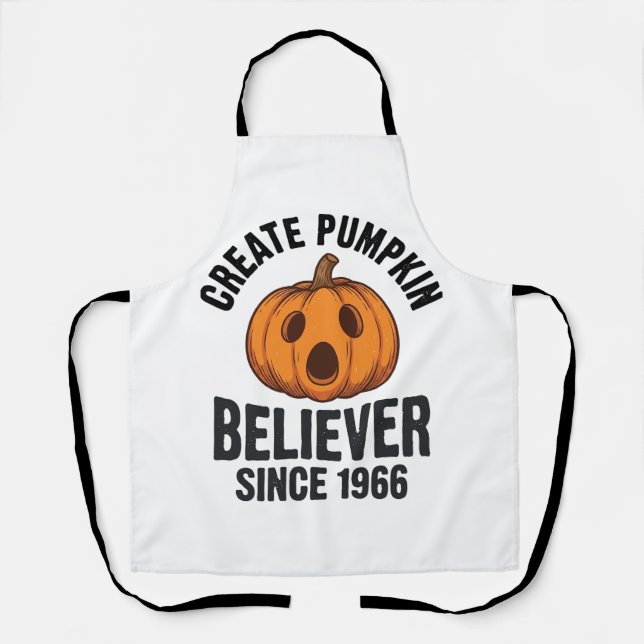 Kürbisgläubiger seit 1966 Vintage-Halloween-Design Schürze (Vorderseite)