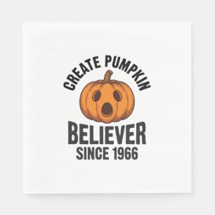 Kürbisgläubiger seit 1966 Vintage-Halloween-Design Serviette