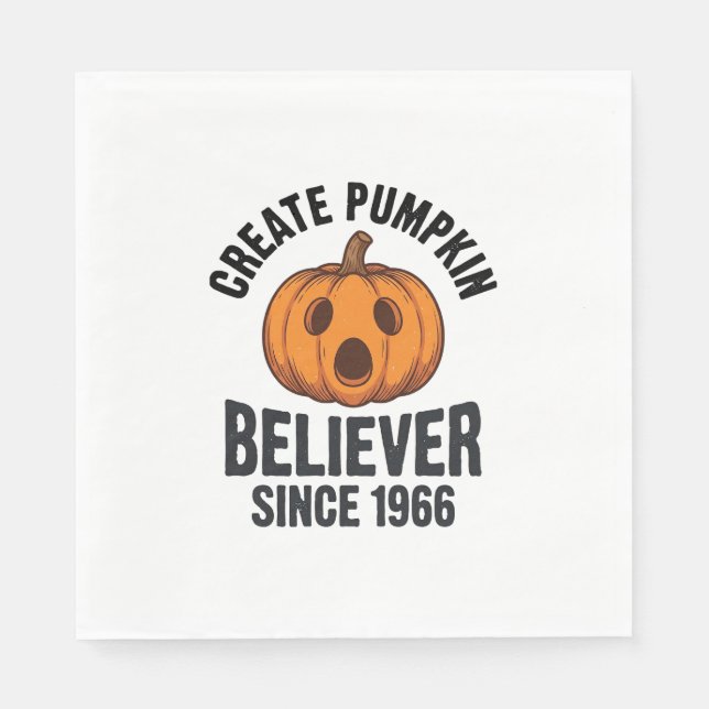 Kürbisgläubiger seit 1966 Vintage-Halloween-Design Serviette (Vorderseite)