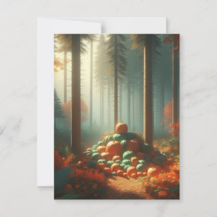 KürbisHalloween, botanische Vegetation & Fall Postkarte