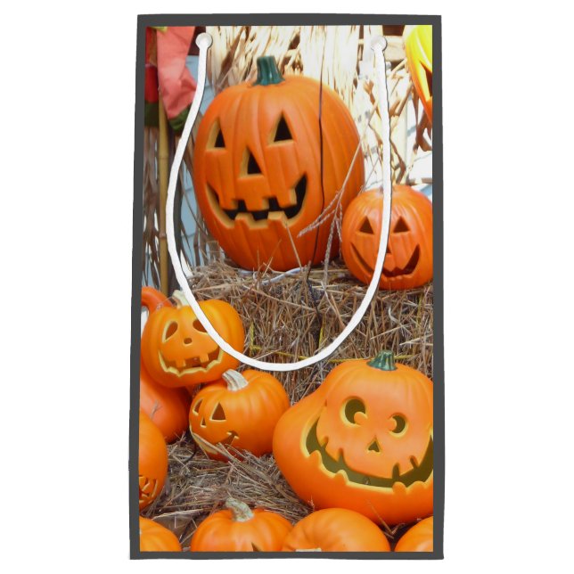 Kürbishalloween Kürbislaterne-Orangenkürbis Kleine Geschenktüte (Vorderseite)