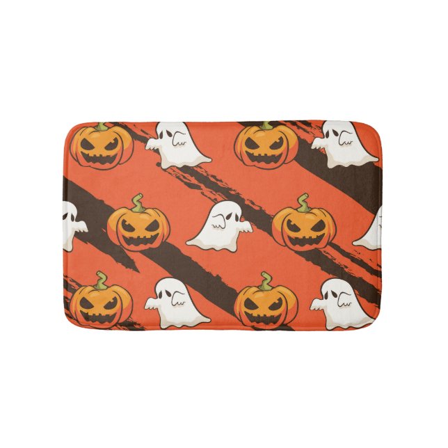 KürbisHalloween-Thema, nahtloses Muster. Badematte (Vorderseite)