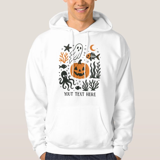 Kürbishalloween unter Wasser genießbar Hoodie (Vorderseite)