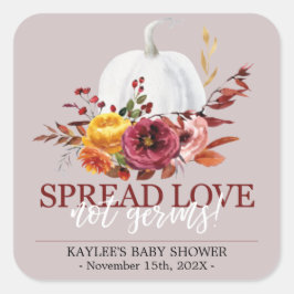 Kürbishandbeschriftungen Personalisiert fallen Quadratischer Aufkleber