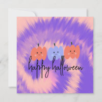 Kürbishandkarte der Halloween-Gefärbte Krawatte