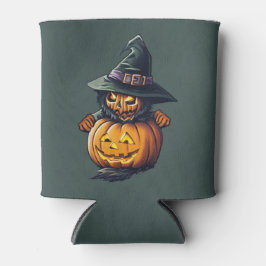 Kürbishexe im Katzenkostüm - Dosenkühler