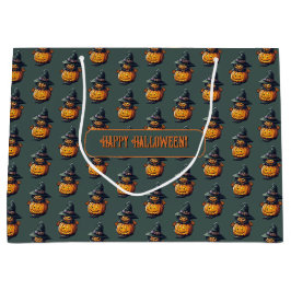 Kürbishexe im Katzenkostüm - Große Geschenktüte