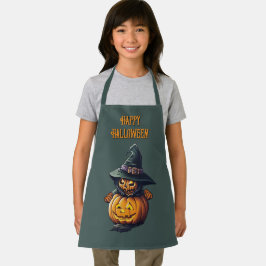 Kürbishexe im Katzenkostüm - Schürze