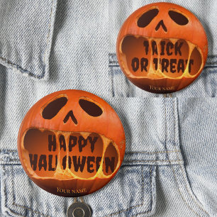 Kürbisjack Happy Halloween Button