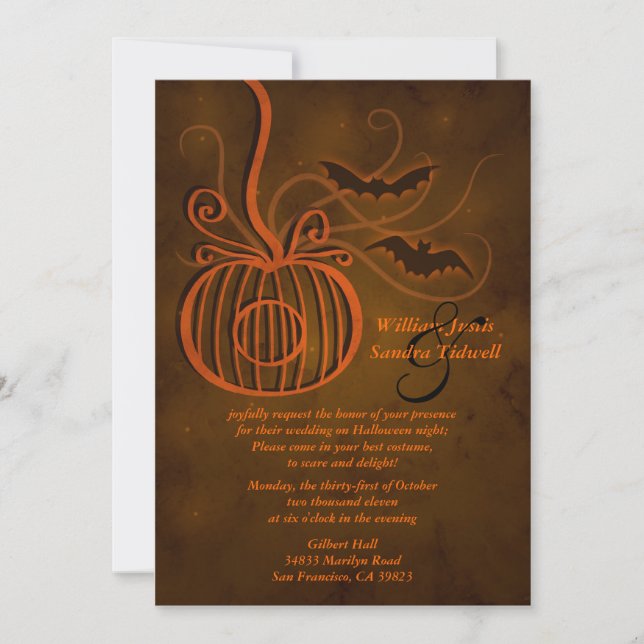 Kürbiskäfig Halloween-Einladung Einladung (Vorderseite)