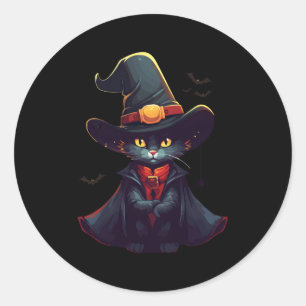Kürbiskatze Halloween Black Cat S Cat Hexe Runder Aufkleber