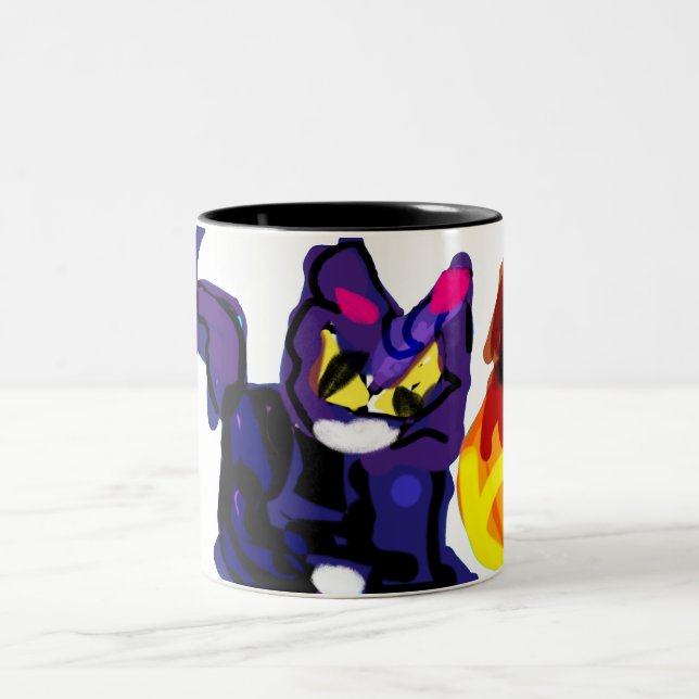 Kürbiskatze Zweifarbige Tasse (Mittel)