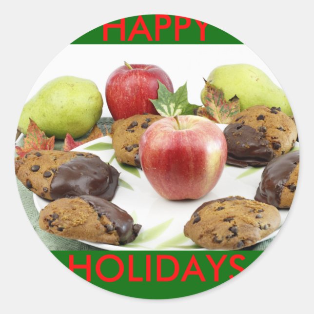 Kürbiskekse Herbstszene Runder Aufkleber (Vorderseite)