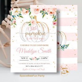 Kürbiskinderdusche ist unterwegs ein kleiner Kürbi Einladung