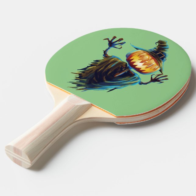 Kürbisklotz-Power: Halloween Pong Paddle Tischtennis Schläger (Vorderseite)