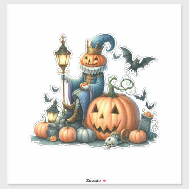 Kürbiskönig Aufkleber (Blatt)