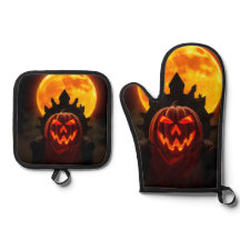 Kürbiskönig-Eclipse-Halloween-Ofenhandschuh-Set