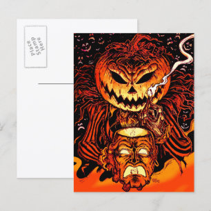 Kürbiskönig Lord O' Lanterns Halloween-Postkarte Postkarte