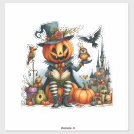 Kürbiskönig und Freunde Aufkleber