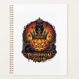 Kürbiskönigin Halloween Eule Spinne Schwarze Katze Planer