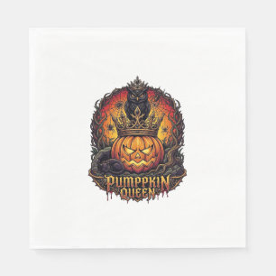 Kürbiskönigin Halloween Eule Spinne Schwarze Katze Serviette