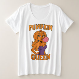 Kürbiskönigin | Halloween Glamour Große Größe T-Shirt
