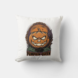 Kürbiskönigin-Shirt Vintage Halloween Jack O Lante Kissen