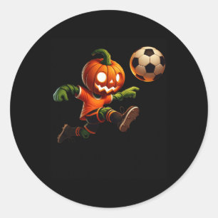 Kürbiskopf Fußball Halloween Kostüm Männer Jungen Runder Aufkleber
