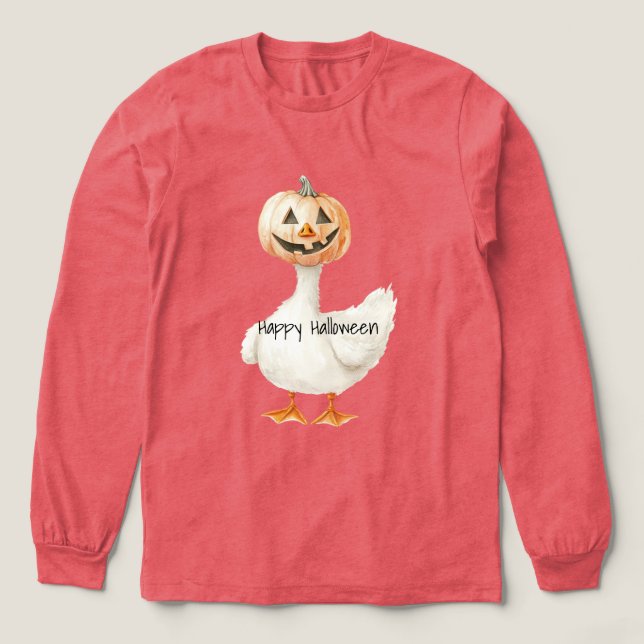 Kürbiskopf-Gans Halloween Tri-Blend Shirt (Design Vorderseite)