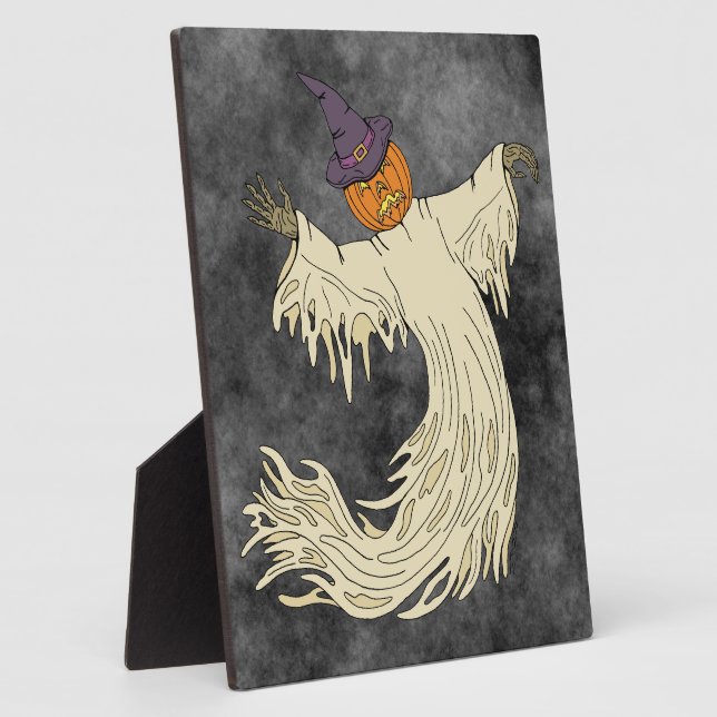 Kürbiskopf-Geist Halloween-Kunst Fotoplatte (Seite)