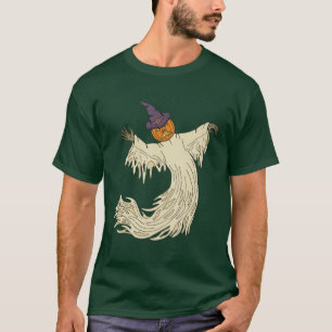Kürbiskopf-Geist Halloween-Kunst T-Shirt
