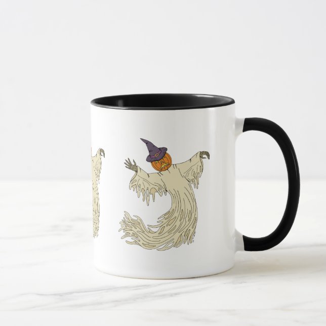 Kürbiskopf-Geist Halloween-Kunst Tasse (Rechts)