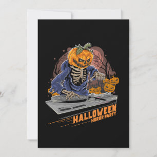 Kürbiskopf-Halloween-DJ bei der Musikparty Einladung