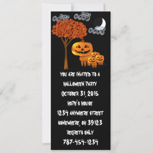 Kürbiskopf-Halloween-Party-Einladungen Einladung
