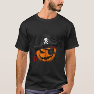 Kürbiskopf mit Piratenstil Halloween T-Shirt