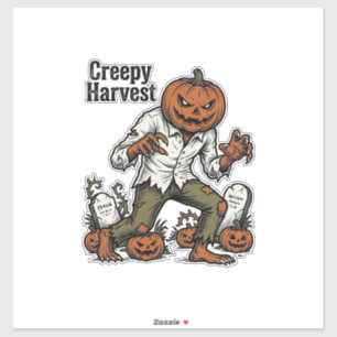 Kürbiskopf-Monster Vintage-Halloween-Shirt Aufkleber