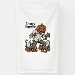 Kürbiskopf-Monster Vintage-Halloween-Shirt Banner