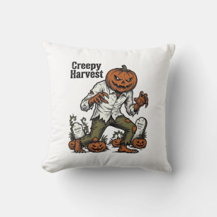 Kürbiskopf-Monster Vintage-Halloween-Shirt Kissen