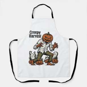 Kürbiskopf-Monster Vintage-Halloween-Shirt Schürze