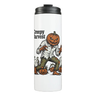 Kürbiskopf-Monster Vintage-Halloween-Shirt Thermosbecher