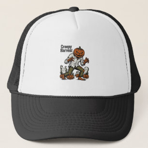 Kürbiskopf-Monster Vintage-Halloween-Shirt Truckerkappe
