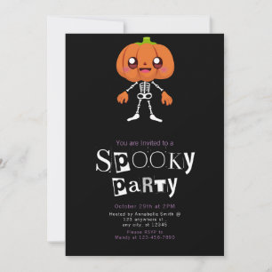Kürbiskopf Süßer Moderner Minimalistischer Hallowe Einladung