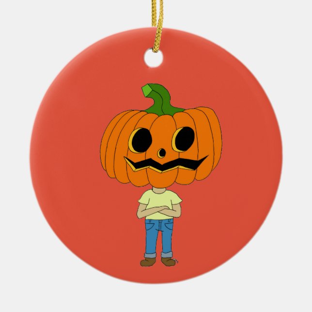 Kürbiskopfling Keramik Ornament (Vorne)