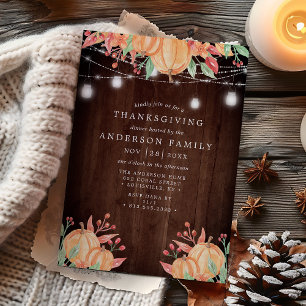 Kürbiskose Erntedank-Lichterkette Thanksgiving Einladung